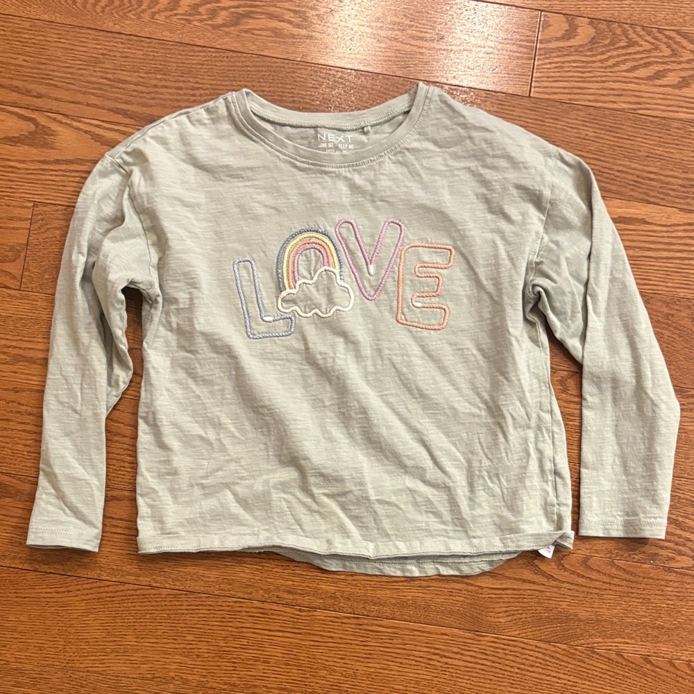 Next Kids Green 'Love' Graphic Long Sleeve Tee